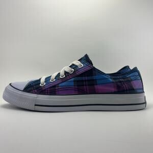 AIRWALK Blue & Purple Plaid Canvas Shoes  Womens Size 8